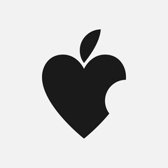 Icon of bitten Apple similar to Heart