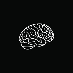 Brain vector illustration. Black background
