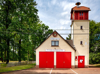 Feuerwache  in dem kleinen Dorf Boblitz im Spreewald