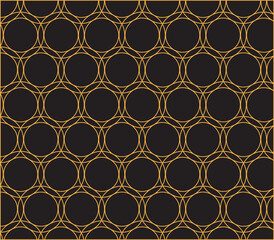 Orange circles om black background. Geometric pattern. Background design. circles and dashed lines pattern.