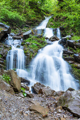 Cascade Trufanets waterfall. Carpathians. Ukraine.