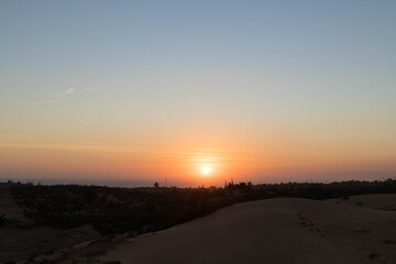 sunset in Red sand dunes mui ne vietnam sand desert