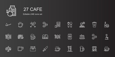 cafe icons set
