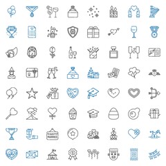 celebration icons set