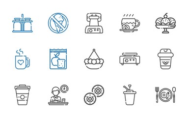 breakfast icons set