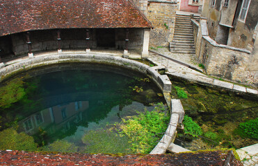 France- The beautiful Fosse Dionne spring in Tonnerre