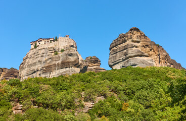 Rocks of Meteora with Monastery of Varlaam