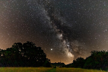 Fototapeta na wymiar Milky Way over the French countryside