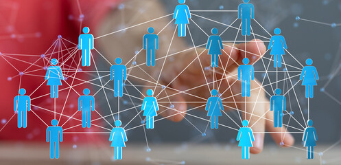 organization chart team concept networking technology.