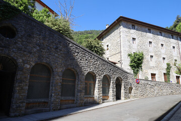Fototapeta na wymiar Interior of the majestic sanctuary of Arantzazu in the Basque mountains, Spain