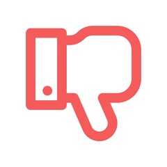 Flat dislike icon. Thumb down symbol for social media concept.
