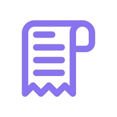 Purchase receipt icon. Invoice, bill symbol. Flat design style.