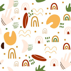 seamless pattern with abstract shapes