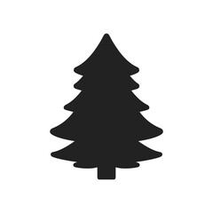 Christmas Tree Silhouette Vector Icon Illustration