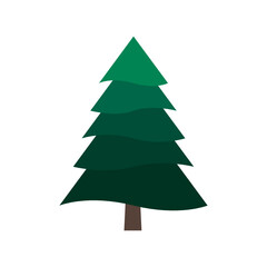 Christmas Tree Silhouette Vector Icon Illustration