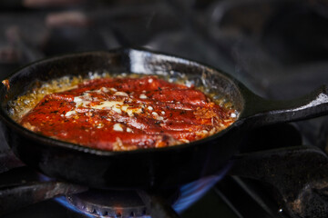 Cooking Provoleta Argentina / Provolone Chesse.