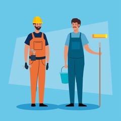 group of people of different professions vector illustration design