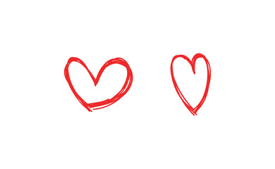 Heart doodles collection. Hand drawn hearts. Vector illustration set.