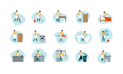 Woman doing household chores at home