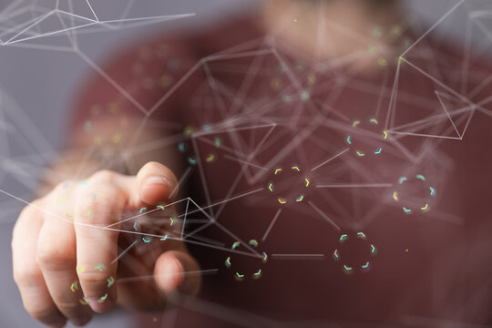 network binary code interface digital touch