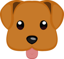 Vector illustration of the emoticon of the face a puppy cartoon