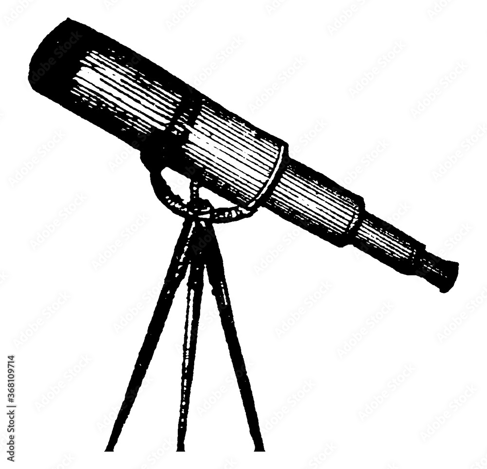 Wall mural Telescope, vintage illustration.