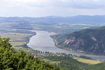 View of the Danube bend from the Predikaloszek mountain in Hungary