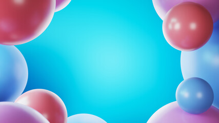 3d rendering picture of colorful balls. Abstract wallpaper and background