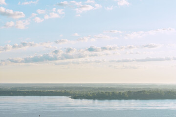 gentle dawn on the Volga River