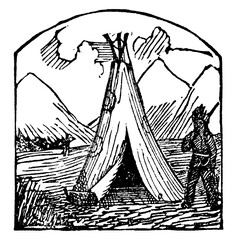 Wigwam, vintage illustration. © Morphart