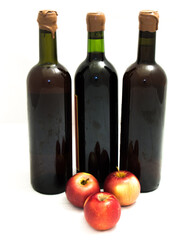 three bottles of wine isolated