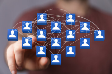 conference Digital Network and data concept team.