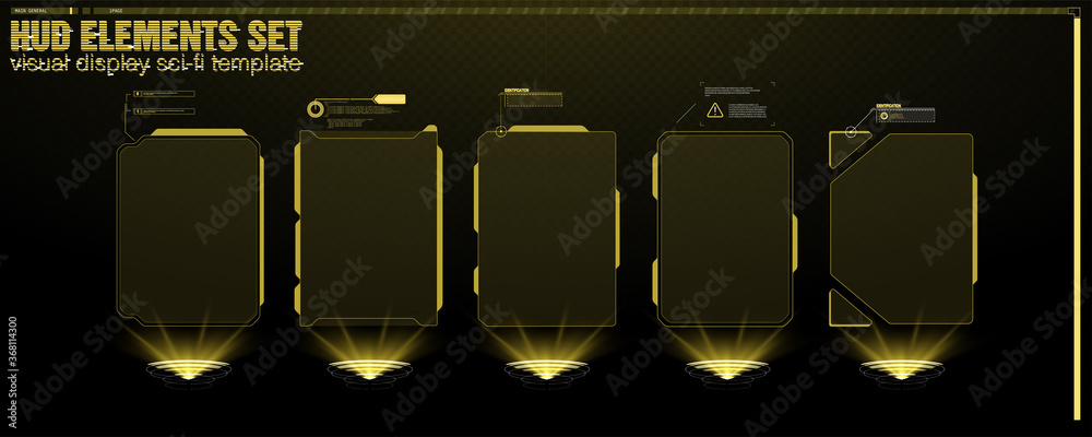 Poster information box bars and modern digital info frame layout templates. good for game ui/ux. vector ill