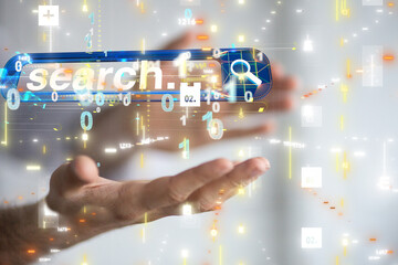 search bar engine touch digital 3d