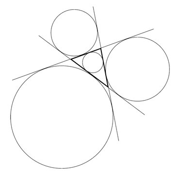 Triangle With Circle Constructions, vintage illustration