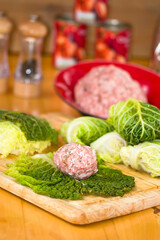 Stuffed cabbage in tomato sauce