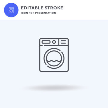 Washing Machine icon vector, filled flat sign, solid pictogram isolated on white, logo illustration. Washing Machine icon for presentation.
