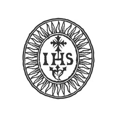 Christian symbols. Illustration of the Jesuit Order. The Society of Jesus is a religious order of the Catholic Church headquartered in Rome.