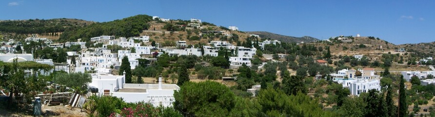 Grèce - Les Cyclades - Île de Paros - Vue panoramique de Lefkes