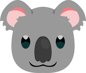 Vector emoticon illustration of the face of a koala

