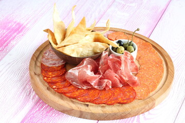 assorted sausages, salami, servilat and jamon