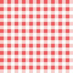 Red gingham check seamless pattern. Abstract geometric background for fabric, textile, wrapping paper, scrapbooking. Surface pattern design.
