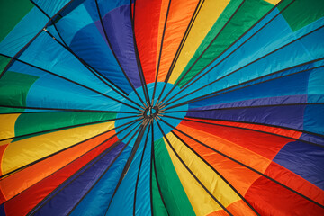 Space inside a multicolor balloon. Rainbow colors and pride flag. Diversity and freedom