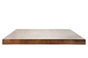 Oak table top on white background