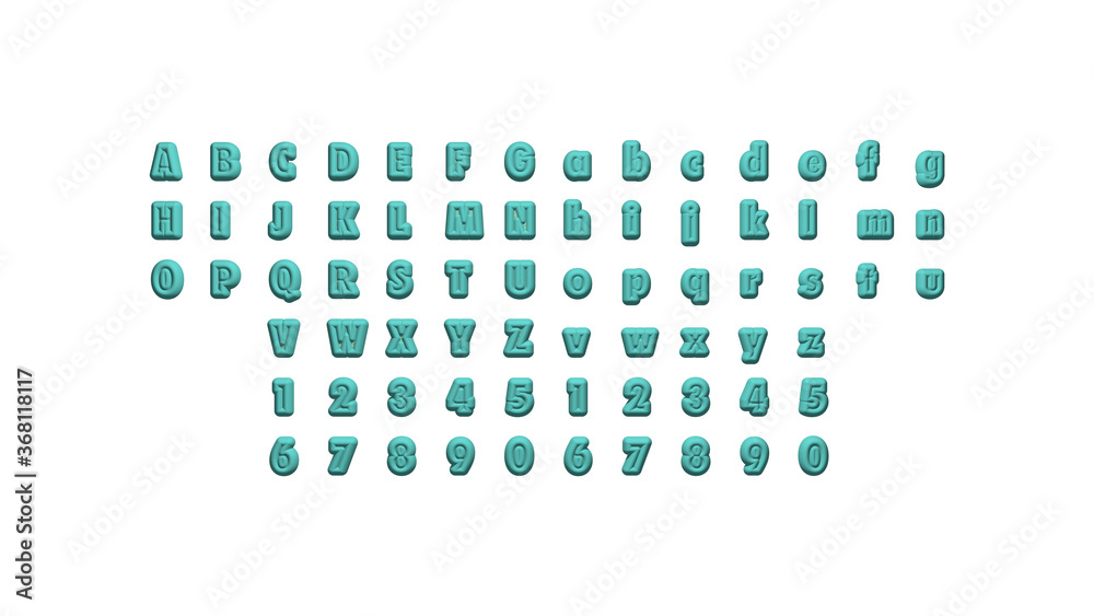 Fototapete written by individual letters on the wall by 3d rendering using a white background and casting shado