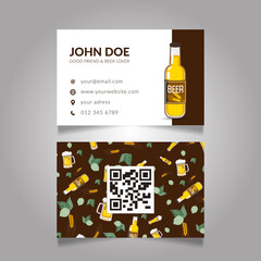Vector Modern Creative and Clean Personal Business Card Template. Flat Design. Vector Illustration