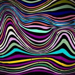 Bright colorful striped background. Abstract lined glitch pattern