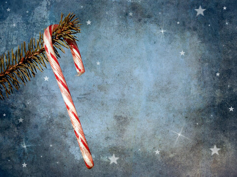 Vintage style Christmas card background, main colour blue.