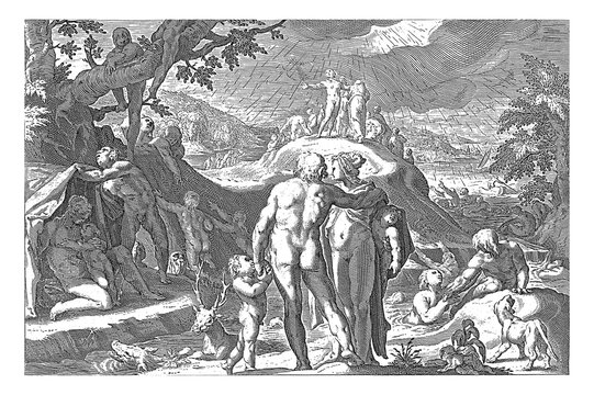 Deluge of Deucalion, vintage illustration.