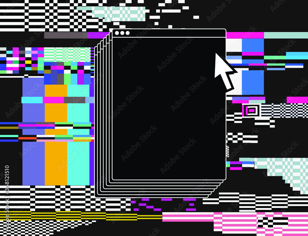 Aufkleber abstract technology background with pixel noise compression artifacts. glitched screen with digital 